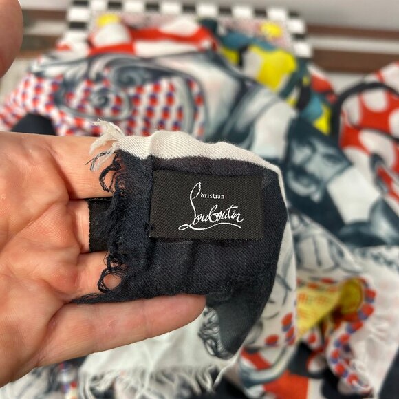 Christian Louboutin Multicolor Modal/Cashmere Shawl Scarf Large Wrap - Picture 6 of 9